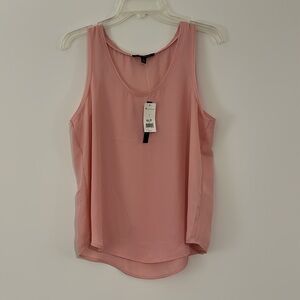Banana Republic Pink Tank Top with Relaxed Fit and Curved Hem